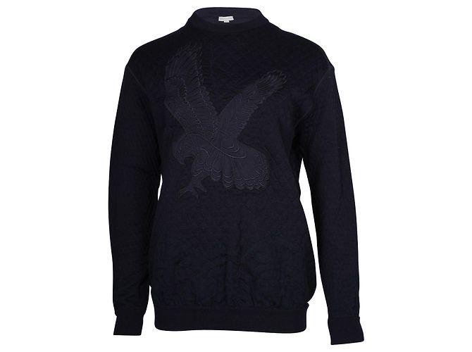 Stella Mc Cartney Stella McCartney Pull Brodé Aigle en Coton Bleu Marine