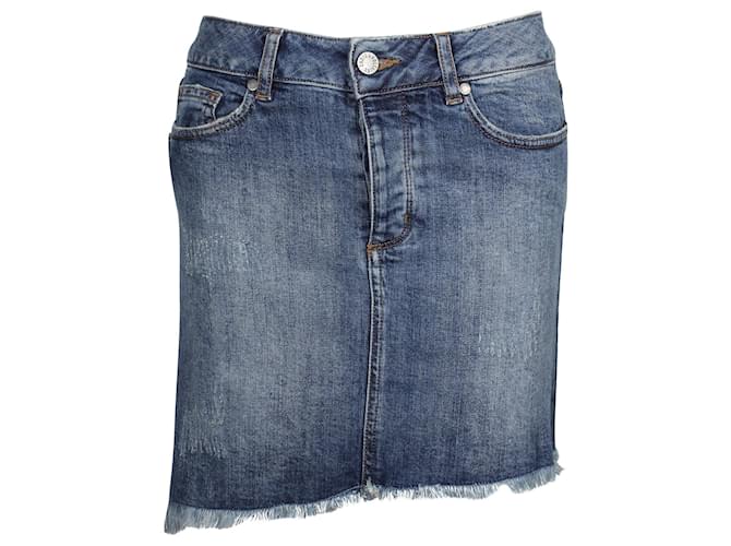 Minissaia desgastada Zadig & Voltaire em jeans de algodão azul  ref.869827