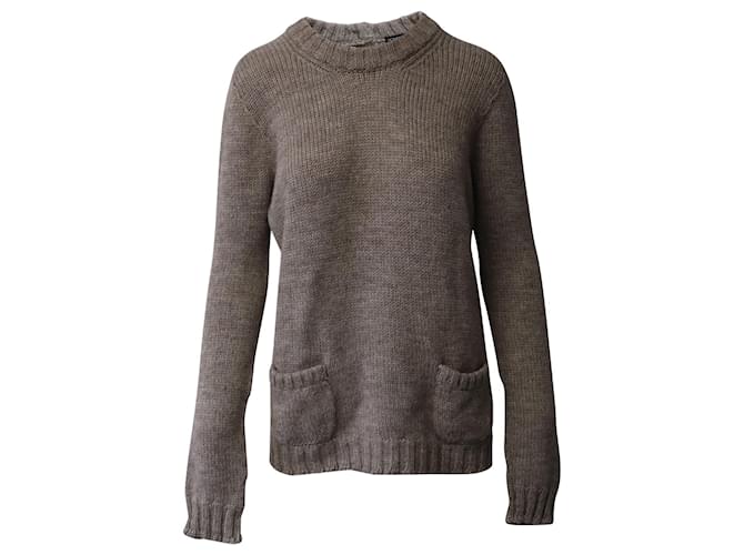Dolce & Gabbana suéter de malha gola redonda em acrílico marrom  ref.869829