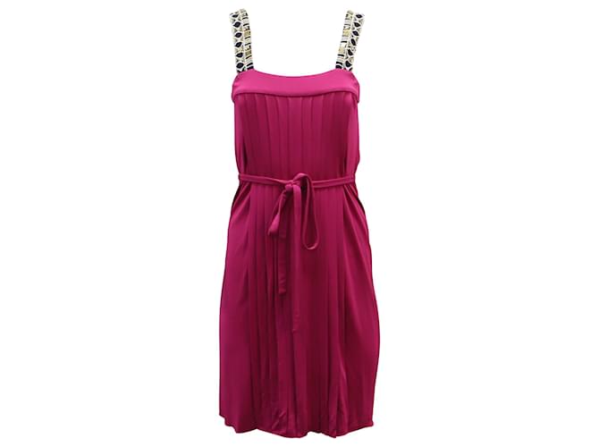 Vestido de alças com brilhantes Tory Burch em viscose rosa Fibra de celulose  ref.869837