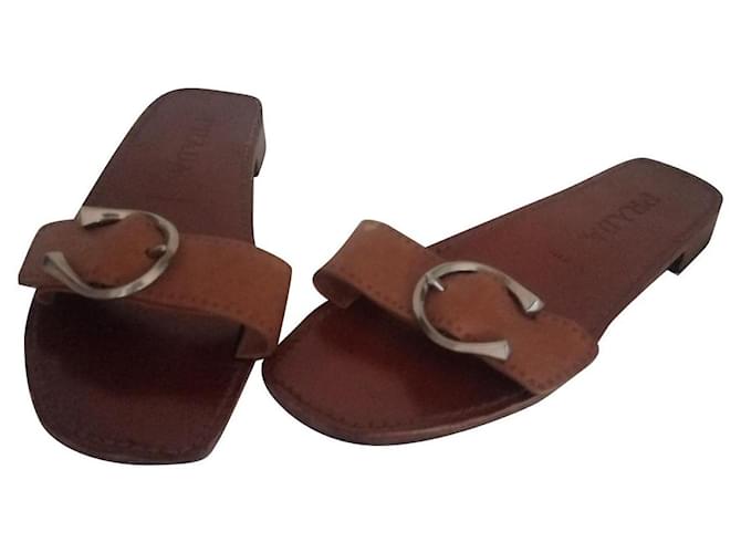 Prada Sandals Brown Leather  ref.869846
