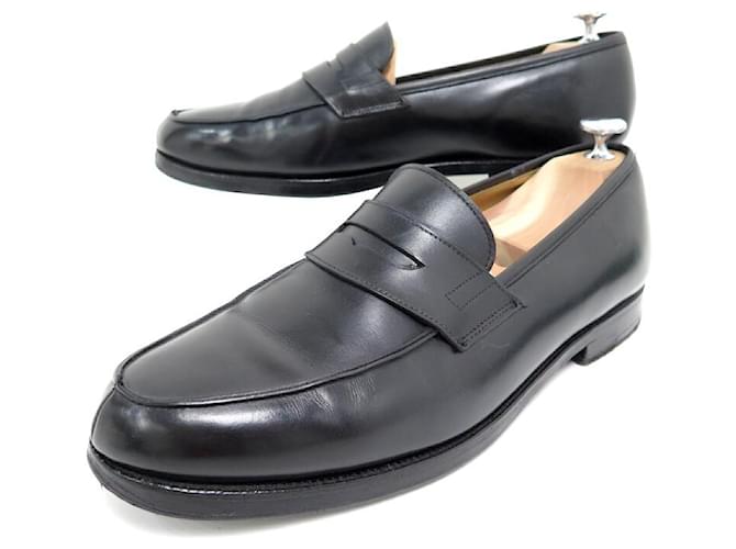 Autre Marque CROCKETT & JONES LINCOLN SHOES 8.5F 42.5 BLACK LEATHER LOAFERS  ref.869972