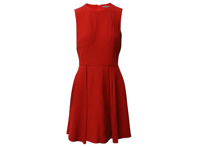 Alexander McQueen Sleeveless Mini Dress in Red Acetate Cellulose fibre  ref.870020