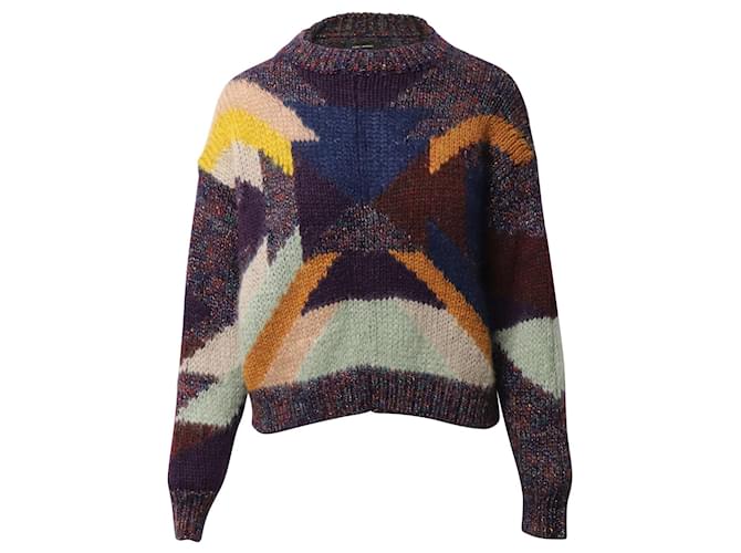 Isabel Marant Intarsia Cadelia Sweater in Multicolor Wool Multiple colors  ref.870049