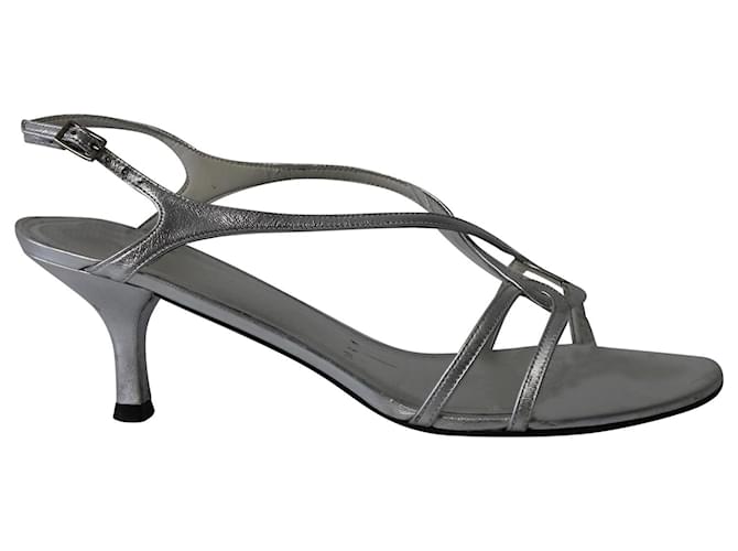 Stuart Weitzman Reversal Sandals in Silver Leather  Silvery  ref.870054