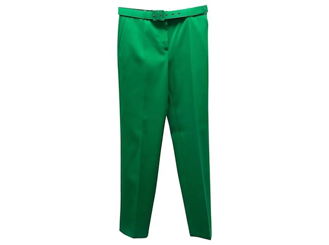 Givenchy Taillierte Hose mit Gürtel aus grünem Polyester  ref.870057