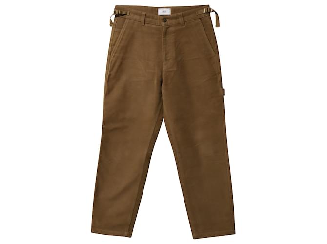 Pantalone Ami Alexandre Mattiusi Regular Fit in cotone marrone  ref.870073