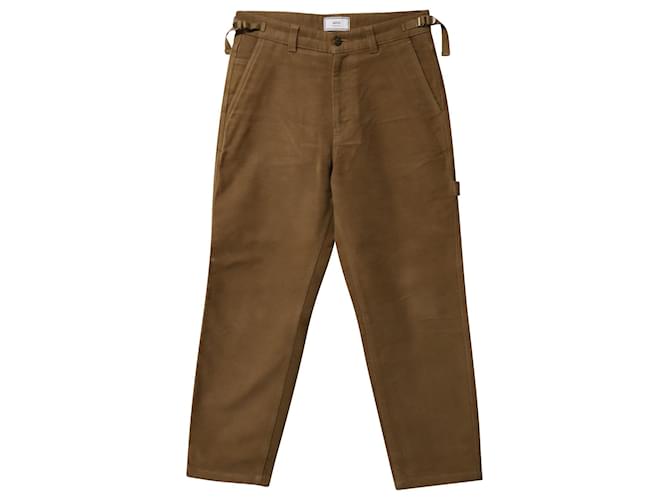 Ami Alexandre Mattiusi Pantalon Regular Fit en Coton Marron  ref.870073