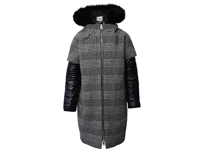 Herno Prince of Wales Padded Coat in Grey Polyamide  ref.870075