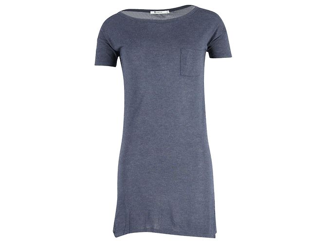 T by Alexander Wang Minikleid mit U-Ausschnitt aus blauem Viskose