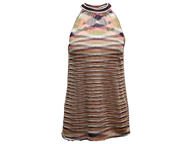 Missoni Gestreiftes Neckholder-Top aus mehrfarbigem Viskose Python drucken Strahl Zellulosefaser  ref.870127