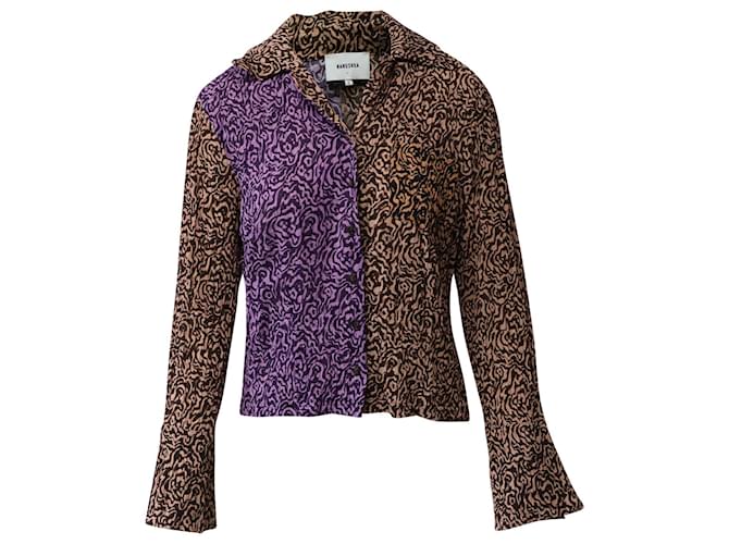 Camisa Nanushka estampada com botões frontais em viscose multicolorida Fibra de celulose  ref.870135
