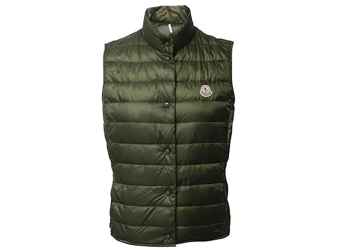 Moncler Liane Quilted Vest in Olive Green Polyamide   ref.870137