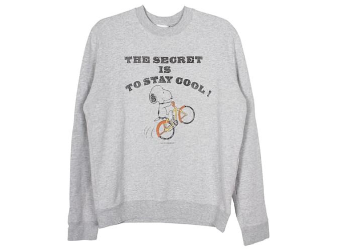 Sweatshirt mit Saint Laurent Snoopy-Print aus grauer Baumwolle  ref.870140