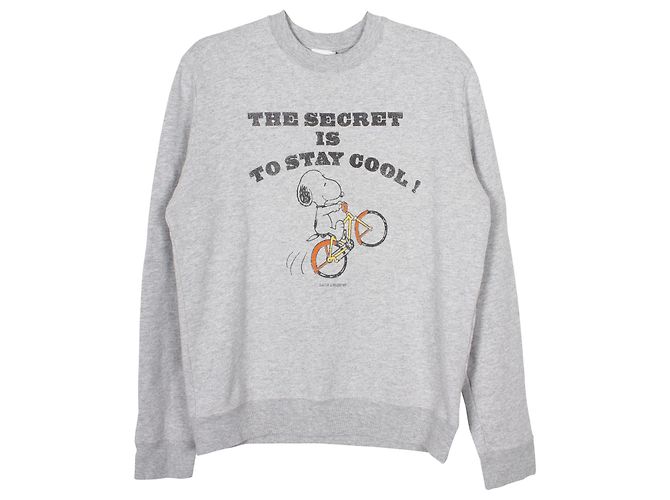 Sweatshirt mit Saint Laurent Snoopy-Print aus grauer Baumwolle