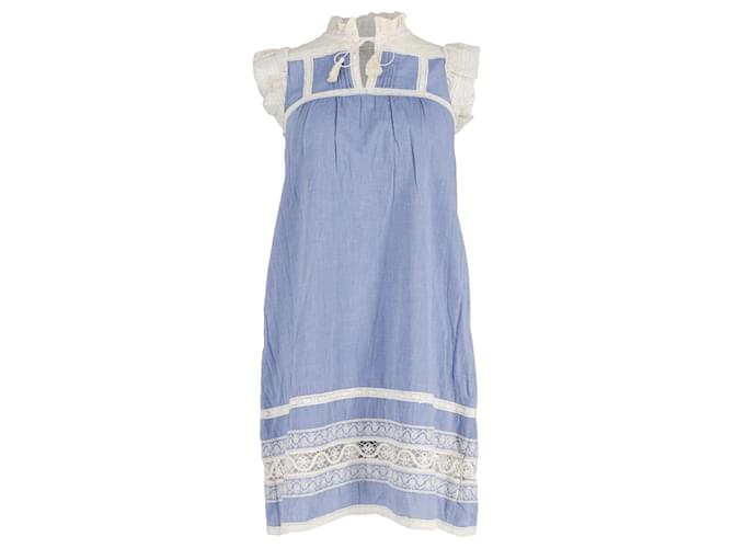 Roseanna Sea New York Chambray Lace Dress in Blue Cotton  ref.870159