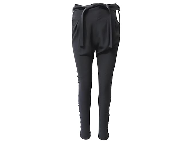 Pantalones Balenciaga con cintura anudada en triacetato negro Sintético  ref.870187