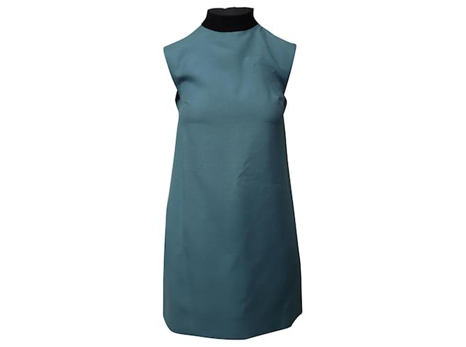 Vestido estilo tienda con lazo en lana azul de Valentino Garavani  ref.870204