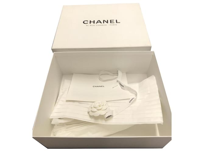 Boîte Chanel pour sac à main Blanc  ref.870229