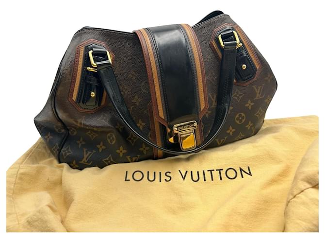 Louis Vuitton Griet Mirage Black Dark brown Leather Cloth ref.870374 - Joli  Closet