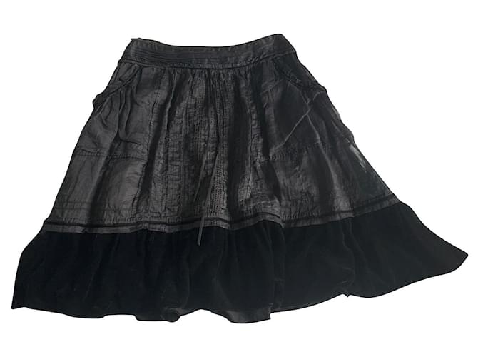 Louis Vuitton Skirts Black Silk Cotton Viscose  ref.870414