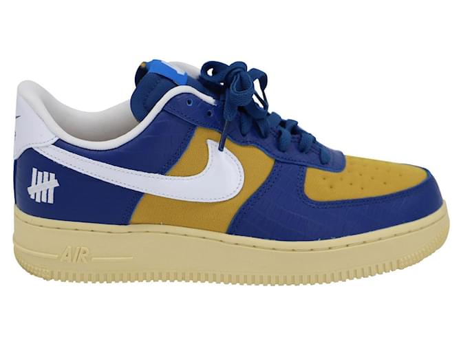 Autre Marque Nike Air Force 1 Low SP Sneakers in Court Blue Lemon Drop White Leather  ref.870552