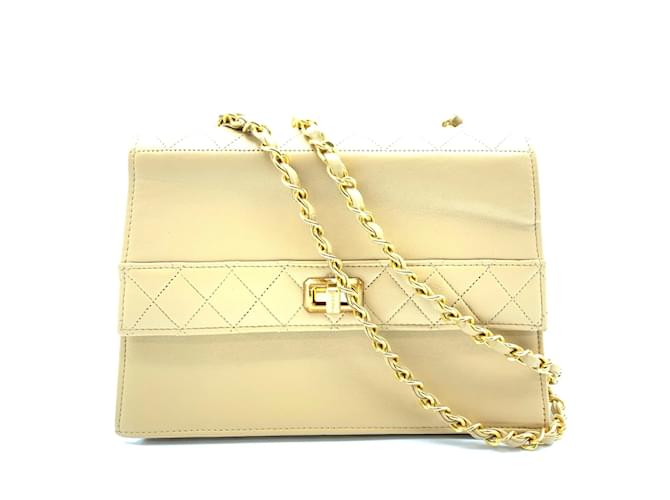Chanel Reissue Trapezoid Flap Bag Beige Leather Pony-style