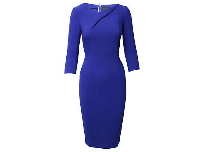 Roland Mouret Hisley Quarter Sleeve Sheath Dress in Royal Blue Polyester  ref.870962