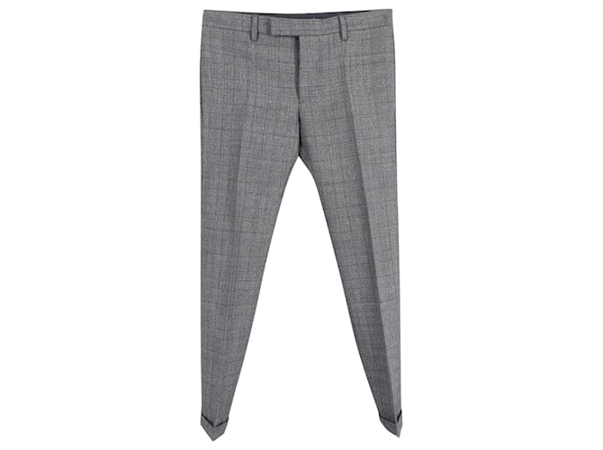Pantalón de traje a cuadros en lana gris de Saint Laurent  ref.870971