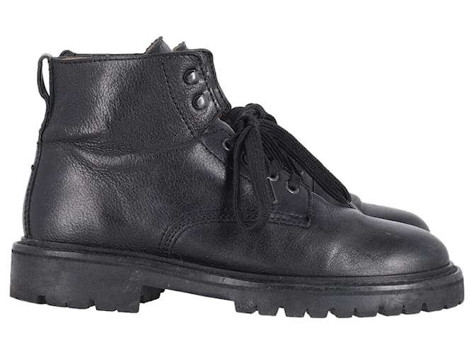 genstand tidsplan Summen Isabel Marant Camp Lace-up Boots in Black Leather ref.870974 - Joli Closet