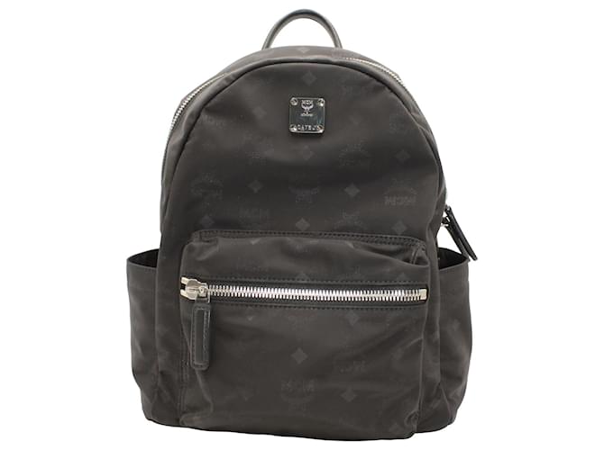 MCM Small Stark Backpack in Black Nylon  ref.870987
