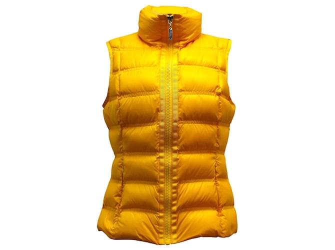 Escada Sport Padded Down Vest Jacket in Yellow Polyamide Nylon ref