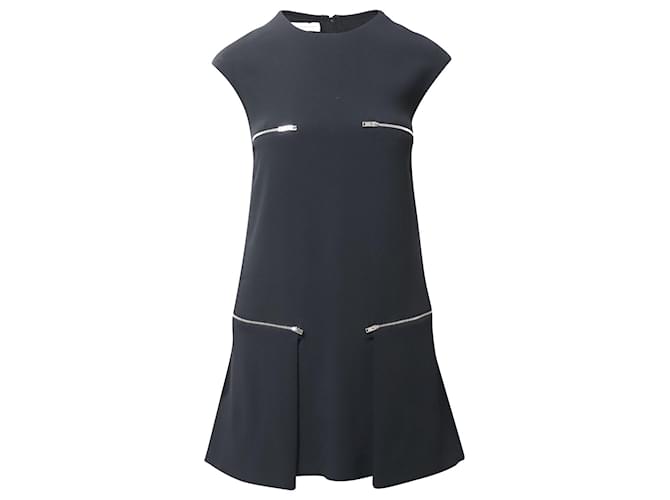 Stella Mc Cartney Stella McCartney Zipper Shift Dress in Black Dress Acetate Cellulose fibre  ref.871041