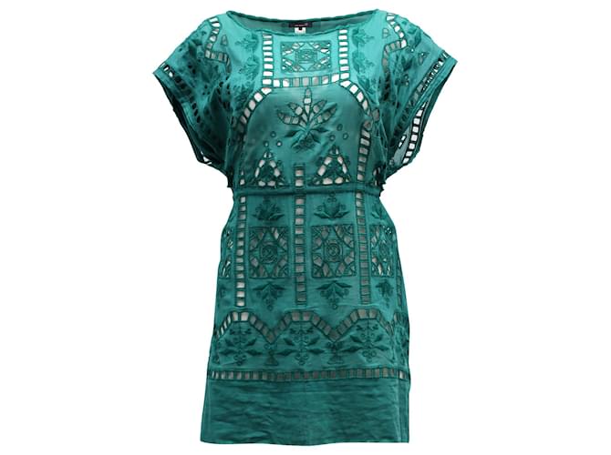Isabel Marant Lace Cover Up Dress in Green Cotton  ref.871111