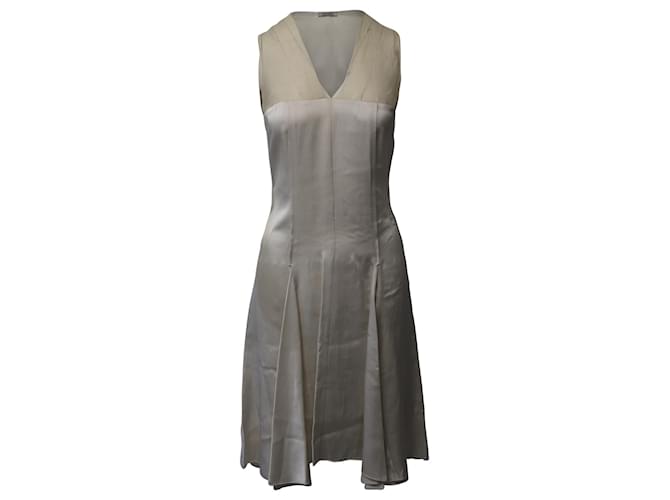 Nina Ricci V-neck Dress in Cream Viscose White Cellulose fibre  ref.871149