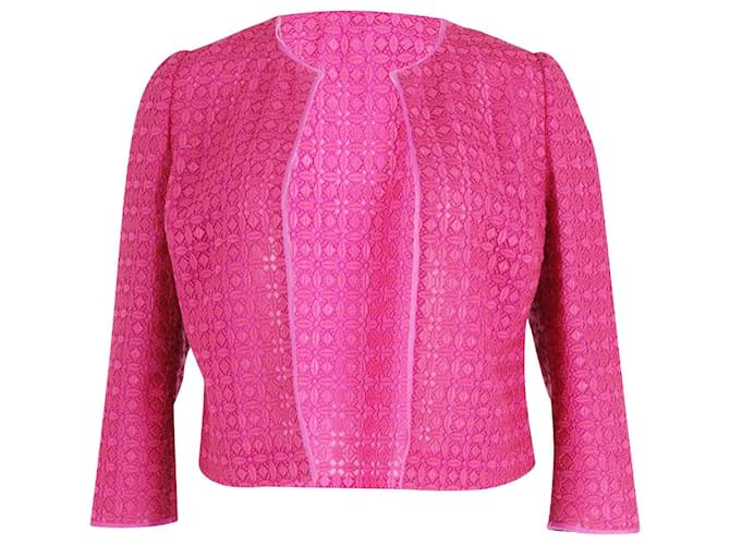 Chaqueta Giambattista Valli de encaje inglés bordado en algodón rosa  ref.871158
