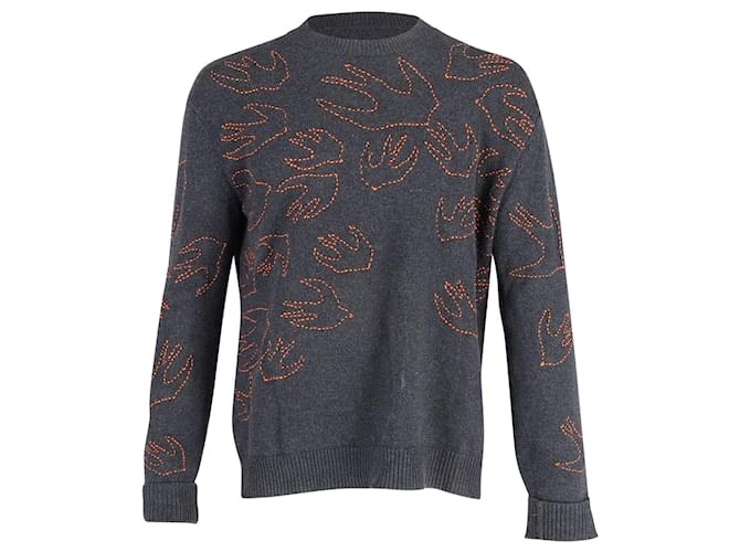 Alexander Mcqueen McQ Swallow Embroidered Sweatshirt in Black Cotton  ref.871162