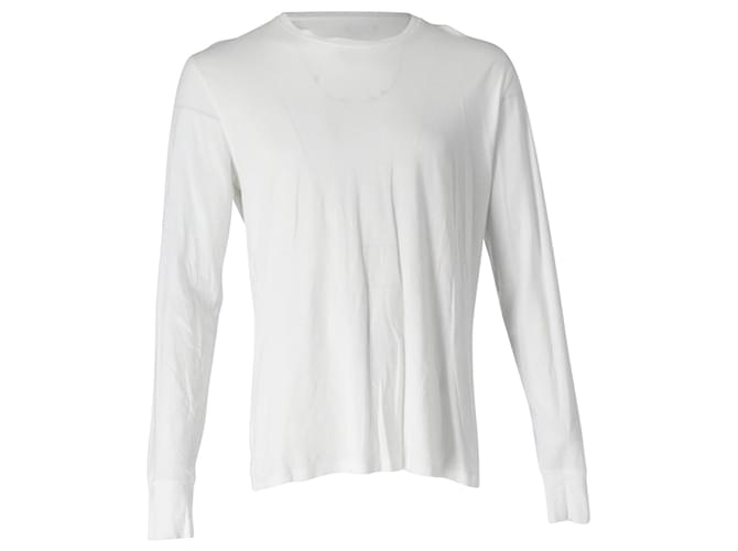 Tom Ford Long-Sleeved Crewneck T-shirt in White Cotton  ref.871239