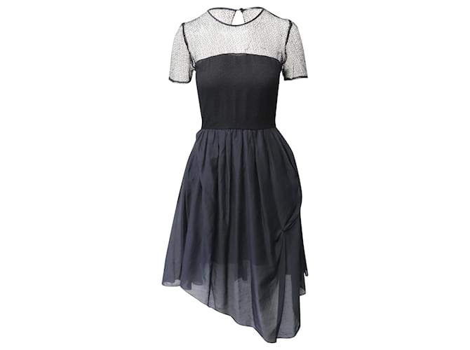 Proenza Schouler Mesh Top Kleid aus schwarzer Baumwolle  ref.871244