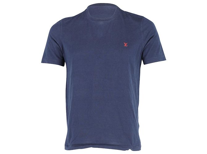 T-shirt girocollo Louis Vuitton in cotone blu navy
