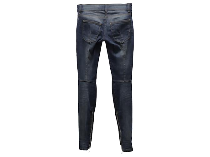 Balmain Pocket Skinny Jeans in Blue Cotton  ref.871272