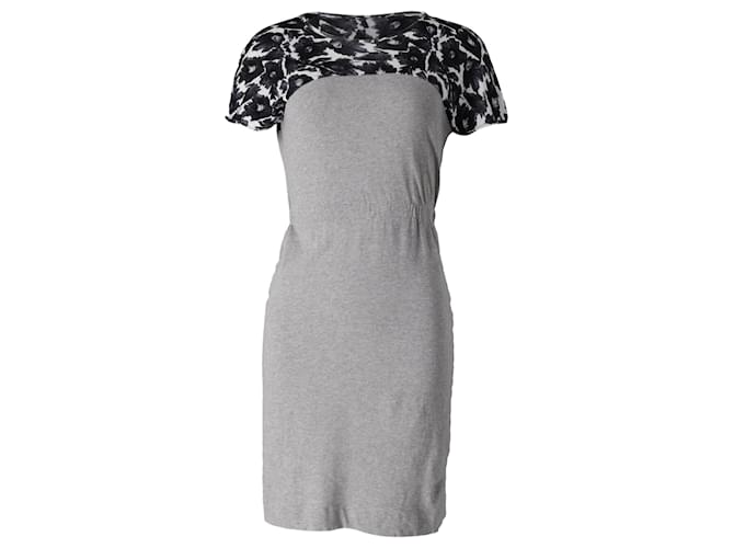 Autre Marque Vestido midi con paneles estampados de nácar en algodón gris y negro Multicolor  ref.871277