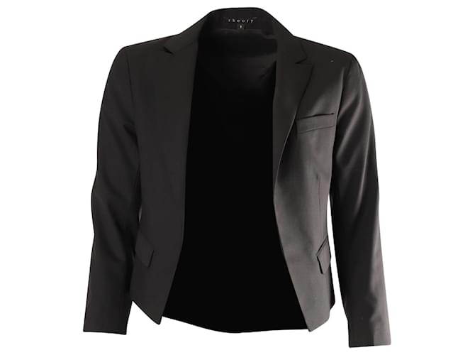 Theory Bolero Style Blazer in Black Wool  ref.871278