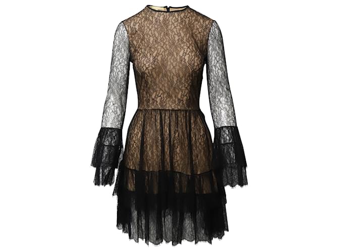 Michael Kors Lace Dress in Black Rayon Cellulose fibre  ref.871283