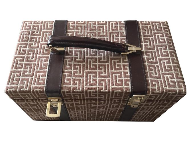 Vanity-case PIERRE BALMAIN vintage Marron