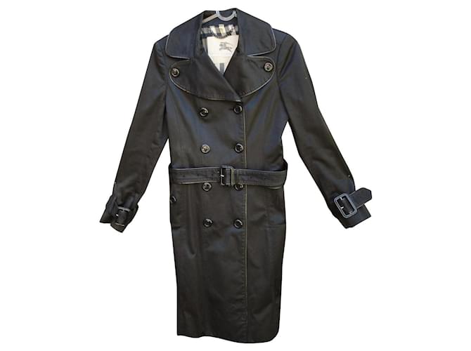 trench Burberry taille 36 (manque 1 bouton) Coton Noir  ref.871678