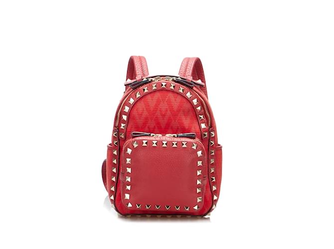 & Other Stories Viva Valentino Rockstud Backpack Red Cloth  ref.872025