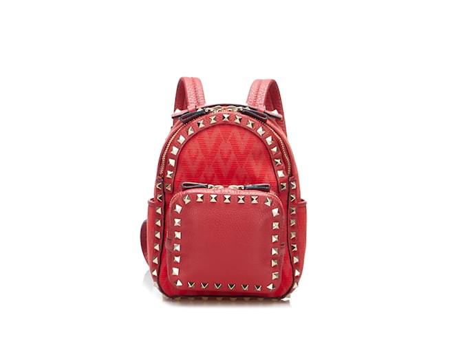 & Other Stories Sac à dos Rockstud Viva Valentino Toile Rouge  ref.872025