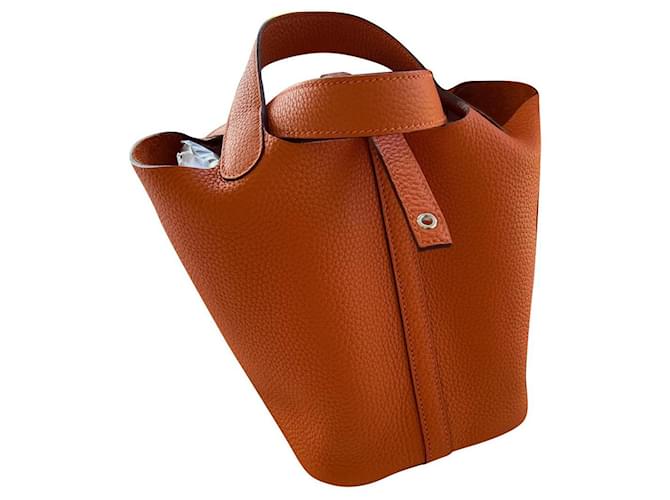 Hermès Picotin 18 Orange PHW Leather  ref.872455