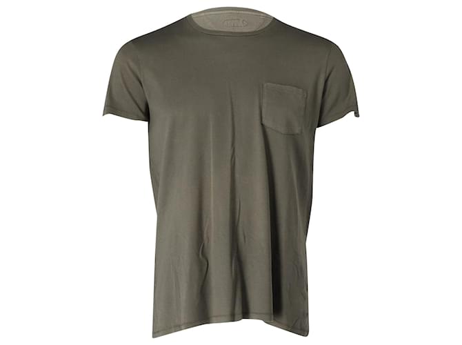 Camiseta con bolsillo Tom Ford en algodón jersey verde militar Caqui  ref.872481